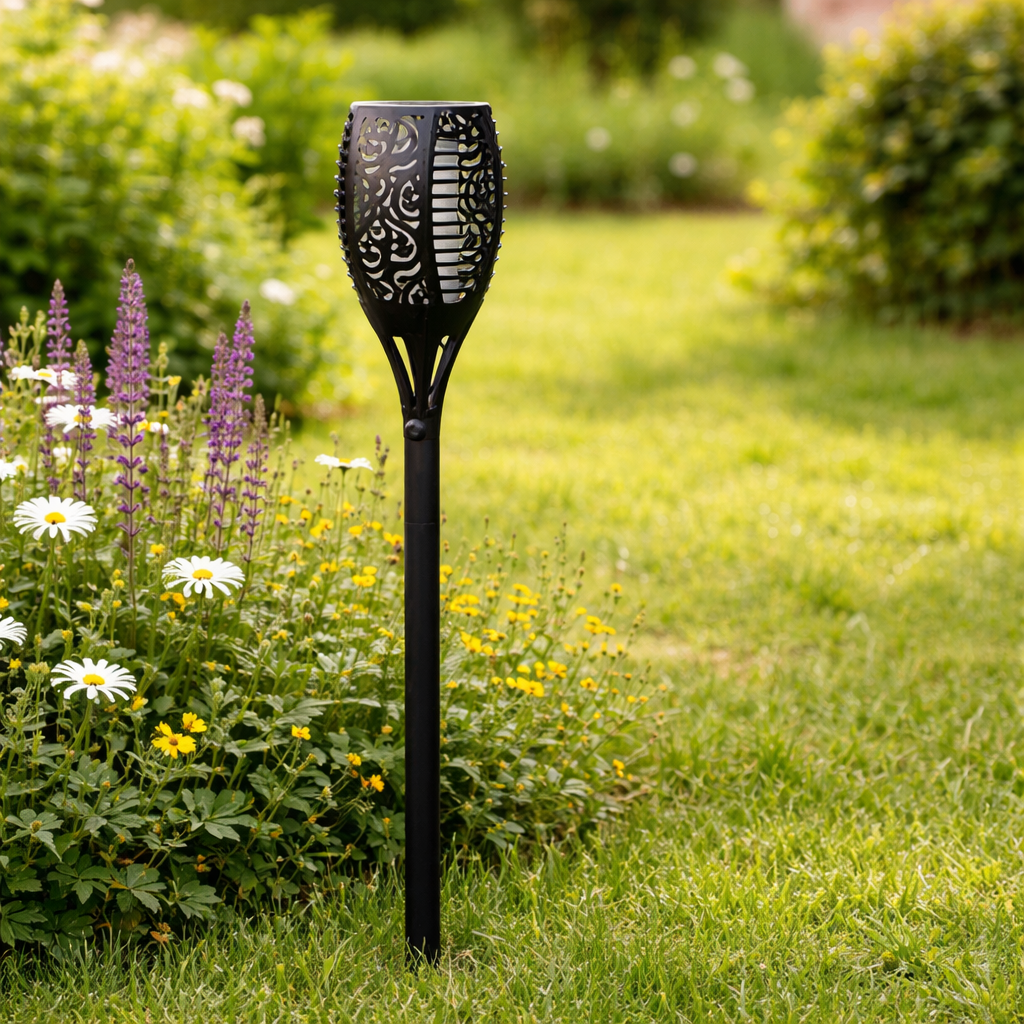 Solar Flame Torch Lights - Elegant Outdoor Lighting with Flickering Effect 3