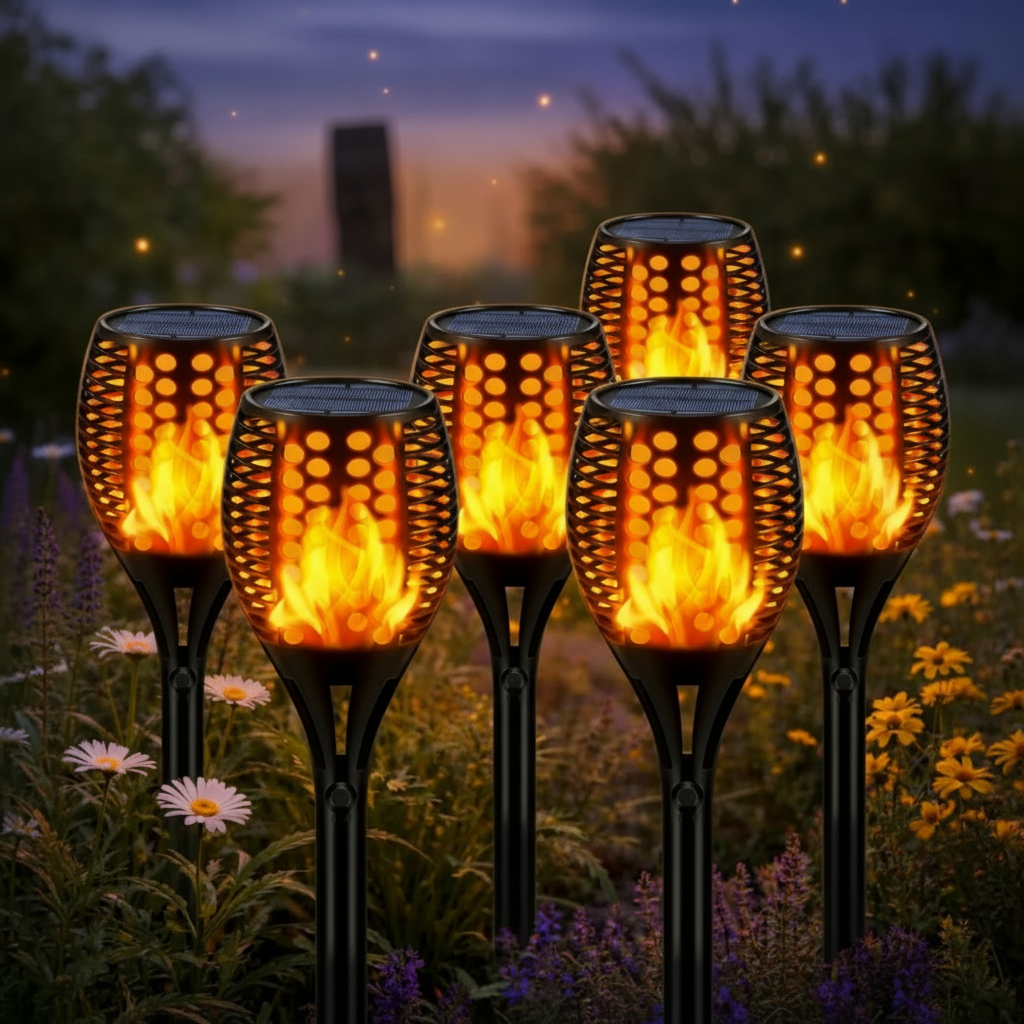 Solar Flame Torch Lights - Elegant Outdoor Lighting with Flickering Effect 8