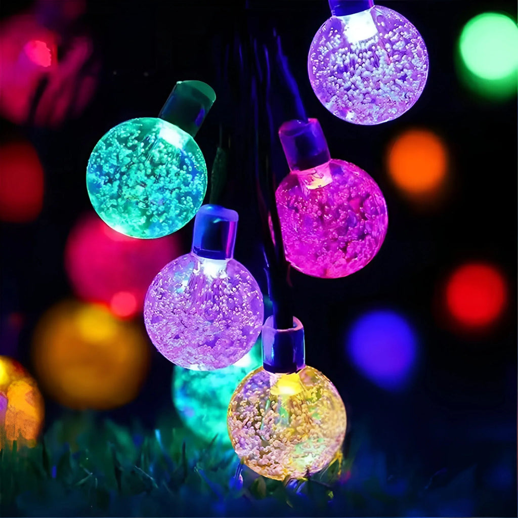 Solar Garden Lights - Weatherproof Crackled Glass Outdoor Illumination 2