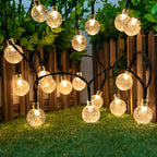 Solar Garden Lights - Weatherproof Crackled Glass Outdoor Illumination 5