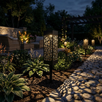 Solar Garden Lights ABS Warm LED Stake Mounted 1