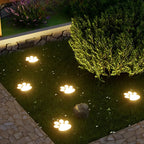 Solar Garden Lights with Paw Print Design – Weatherproof Outdoor LED Pathway Lighting with Automatic Sensor 0