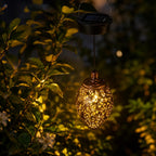 Solar Hanging Lantern - Handcrafted Copper Light for Outdoor Ambiance 8