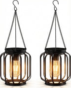 Solar Hanging Lantern - Vintage Outdoor Decor with Eco-Friendly Illumination 1