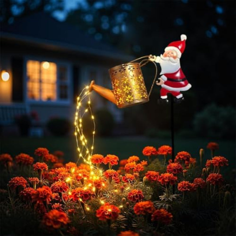 Solar Kettle Light - Multicolor LED Waterfall with Santa Figure 6