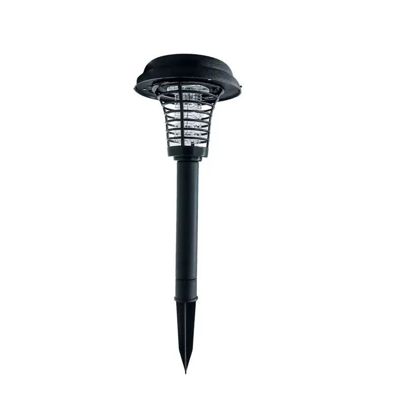 Black outdoor mosquito zapper on a white background