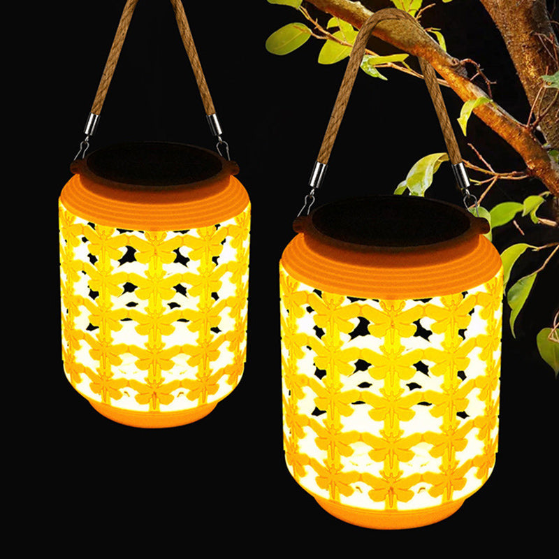 Solar Outdoor Lantern - Waterproof Hemp Rope Design, LED Light 1