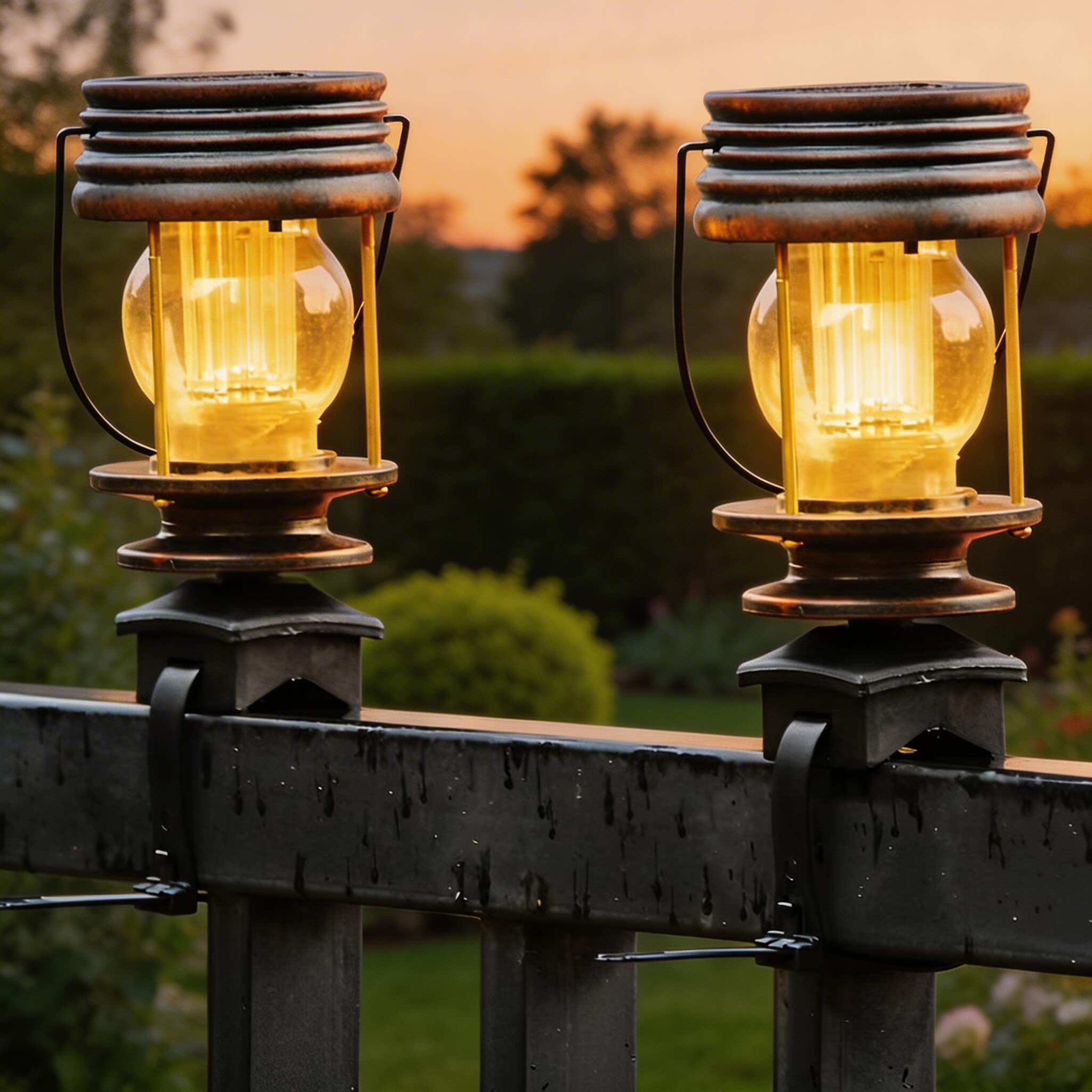 Solar Outdoor Lantern - Waterproof & Light Sensor for Garden & Patio 2