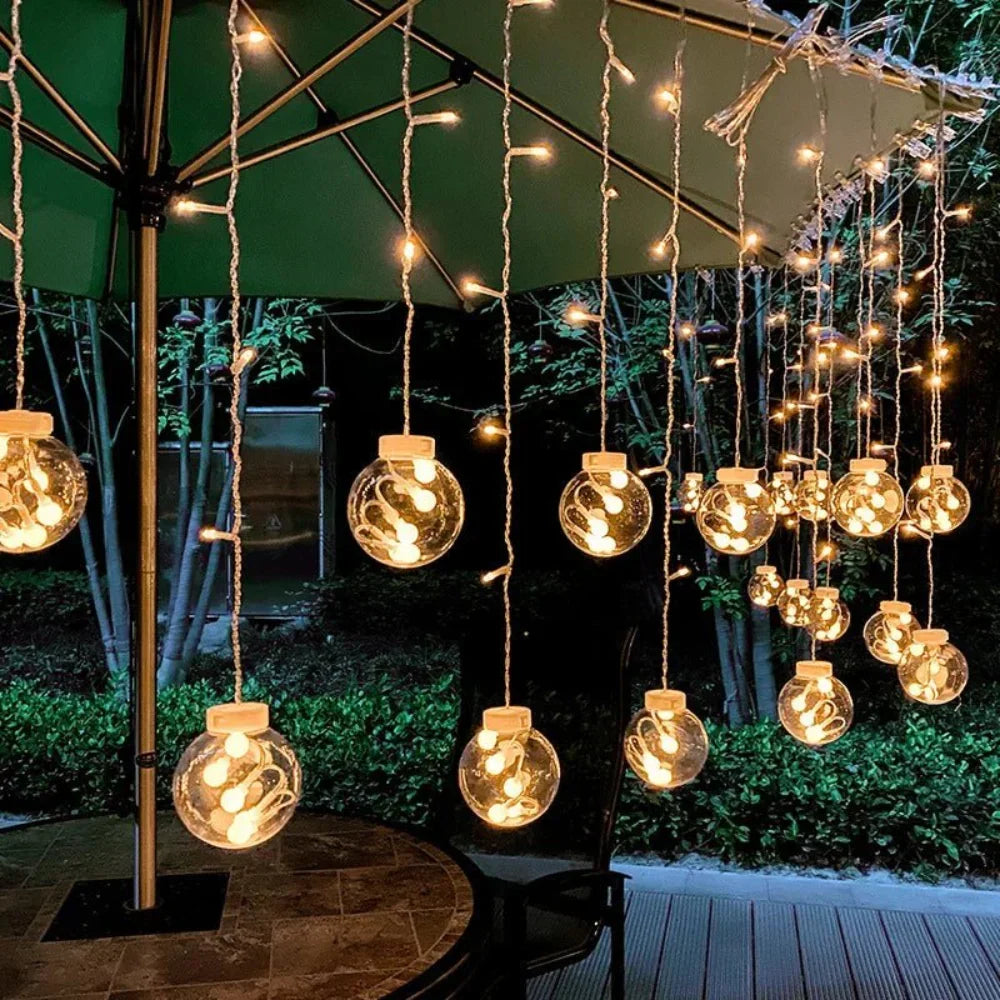 Solar String Lights Outdoor - 3M Weather-Resistant Patio Lights with 12 Warm LED Bulbs for Garden and Hanging Decor 3