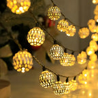 Solar String Lights Outdoor - Moroccan Style Metal Patio Lights with Warm LED for Garden and Balcony Decor 4