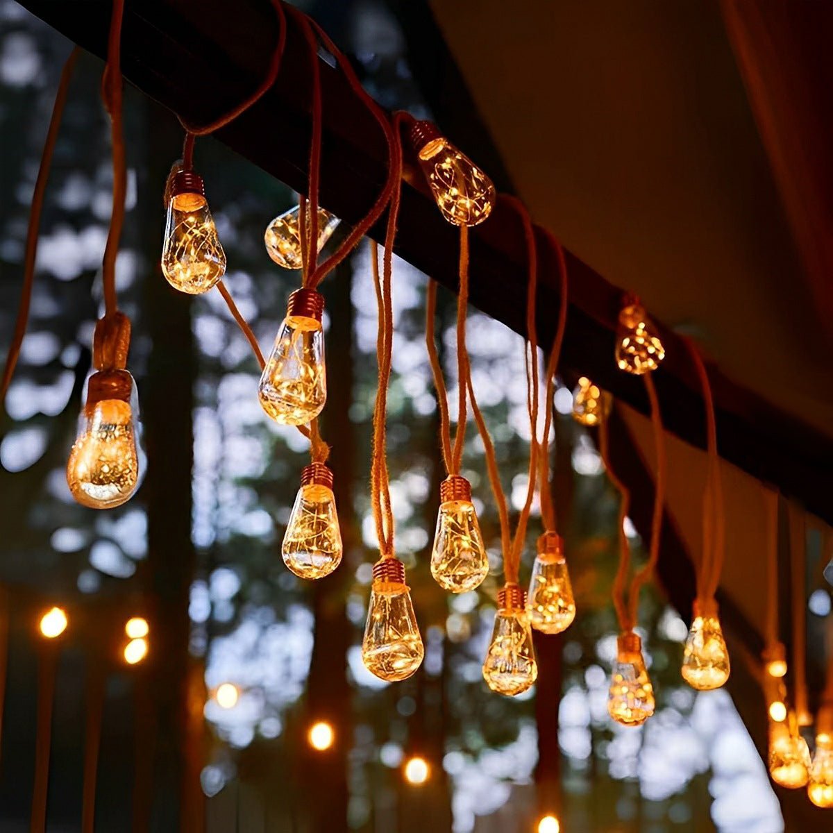 Solar String Lights Outdoor - Vintage LED Bulbs for Cozy Patio Ambiance 0