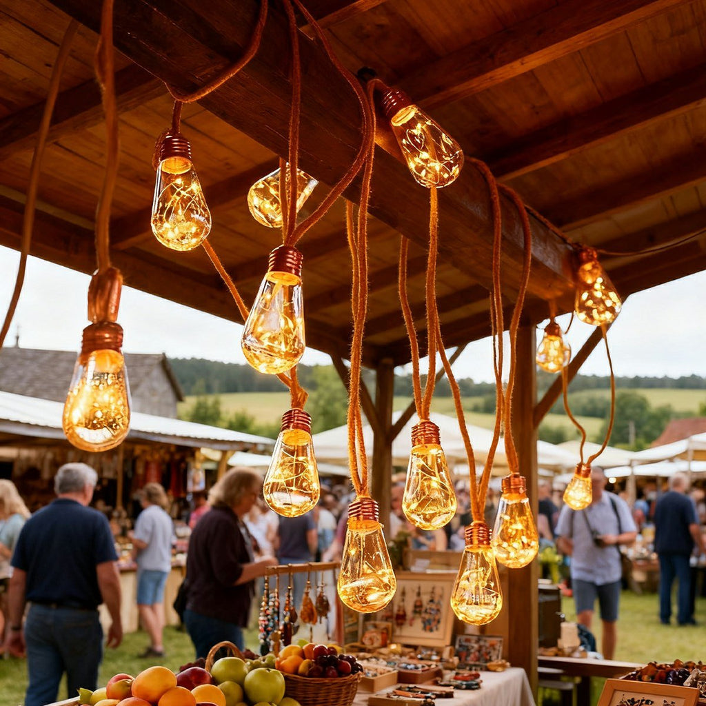 Solar String Lights Outdoor - Vintage LED Bulbs for Cozy Patio Ambiance 1