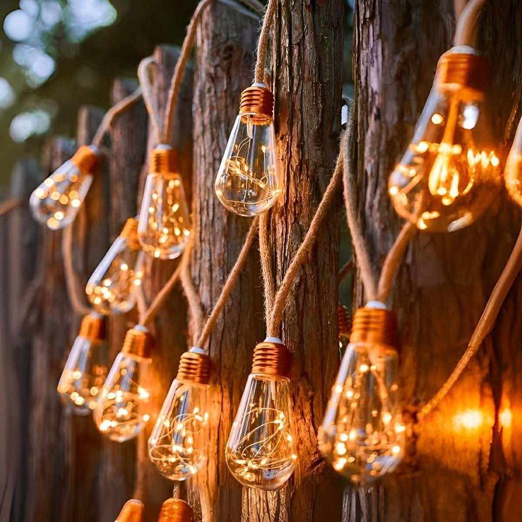 Solar String Lights Outdoor - Vintage LED Bulbs for Cozy Patio Ambiance 2