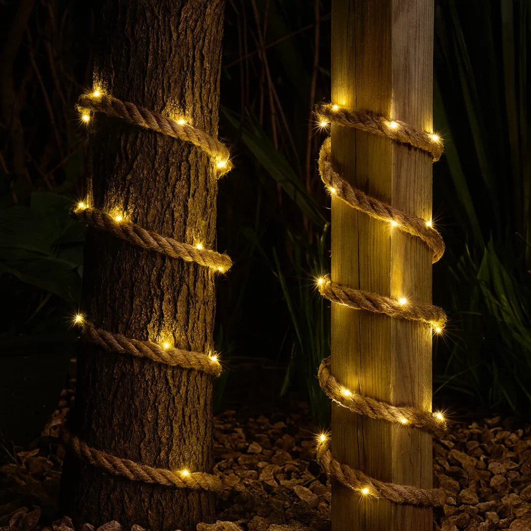 Solar String Lights Outdoor, Waterproof LED Rope Lights for Patio and Garden Decoration, 5-10m Length, Hand-Woven Design 0
