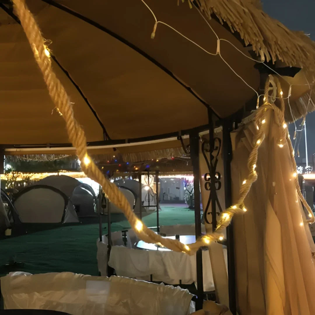Solar String Lights Outdoor, Waterproof LED Rope Lights for Patio and Garden Decoration, 5-10m Length, Hand-Woven Design 5
