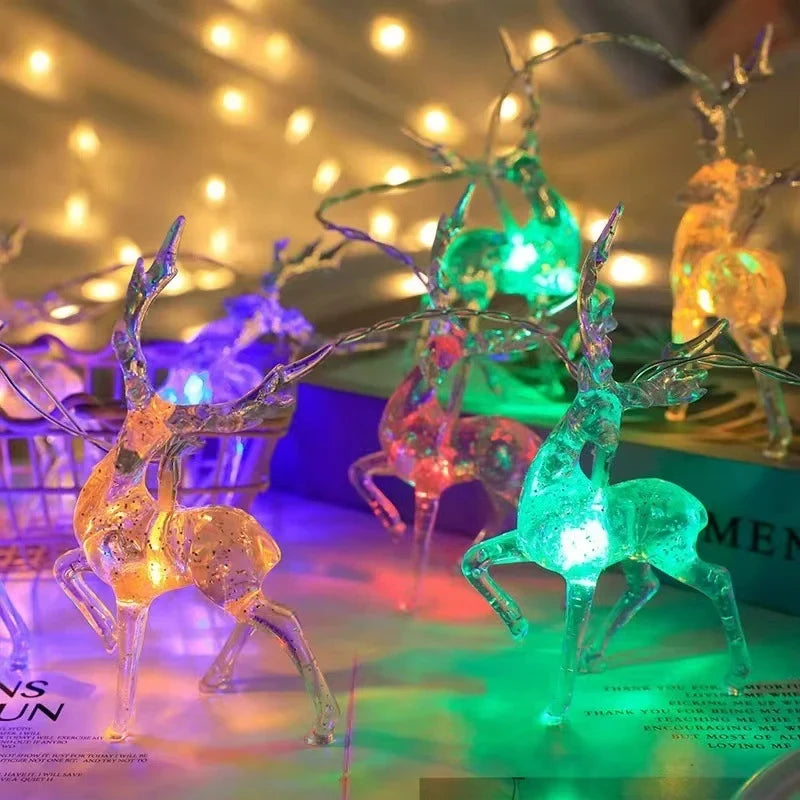 Solar String Lights Outdoor with Deer Design - Waterproof LED Patio Lights, 10 or 20 LEDs for Garden Decoration 4
