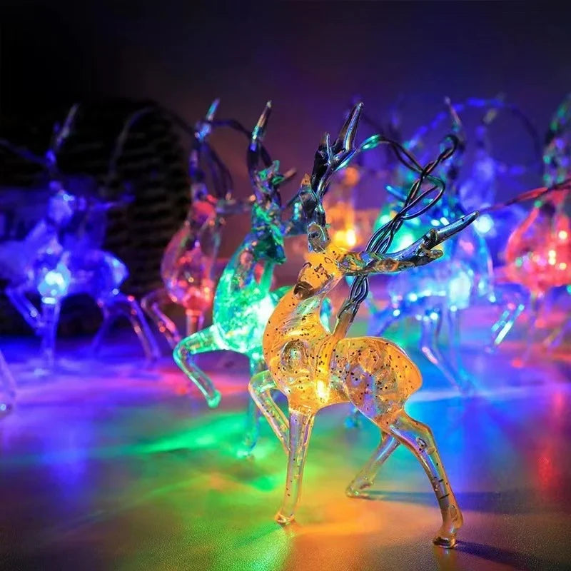 Solar String Lights Outdoor with Deer Design - Waterproof LED Patio Lights, 10 or 20 LEDs for Garden Decoration 8