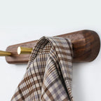 Space-Saving Wall Hooks with Brass Accents – Natural Wood Coat Hooks for Wall, Ideal for Coats, Towels, Bags, and Keys 3
