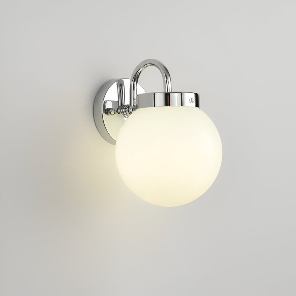 Spherical Glass Wall Sconce - Striped Design with LED Compatibility 1