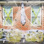 Spider Web Halloween Decor - 200 Sq Ft Stretchy Cobweb for Indoor & Outdoor Halloween Decorations 3