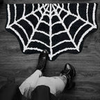 Spider Web Rug - Soft Faux Cashmere for Gothic Halloween Décor 2