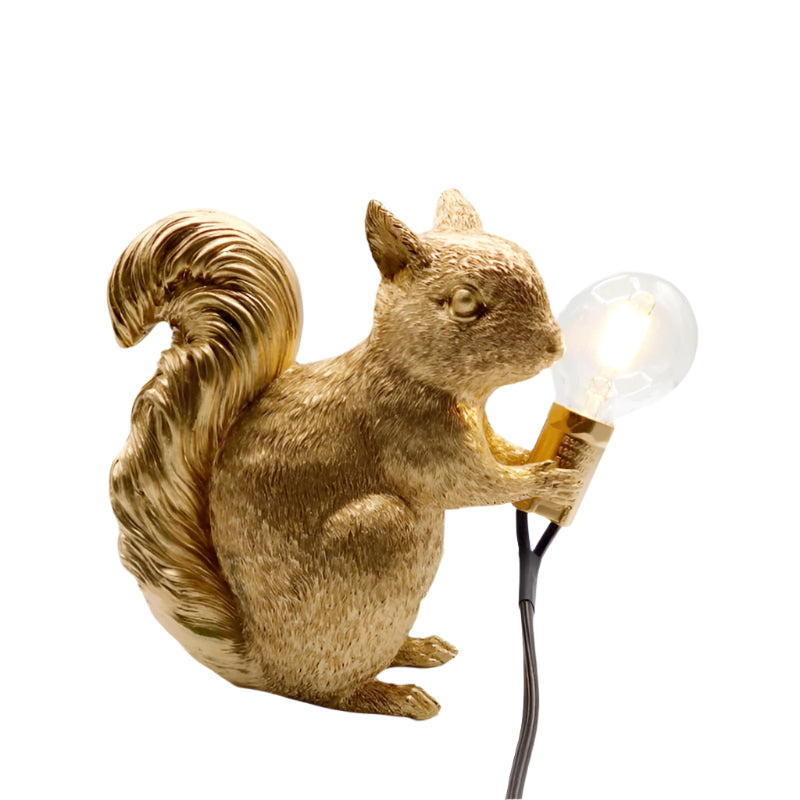Squirrel LED Table Lamp – Cute Bedside Lamp with Warm Light for Kids' Rooms and Modern Bedroom Decor 0