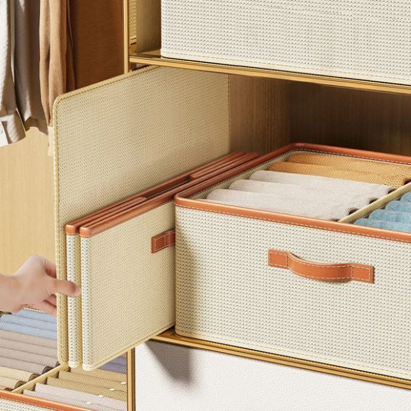 Stackable Storage Bin with Dividers for Closet Organization – Foldable Fabric Storage Container for Clothes and Accessories 3