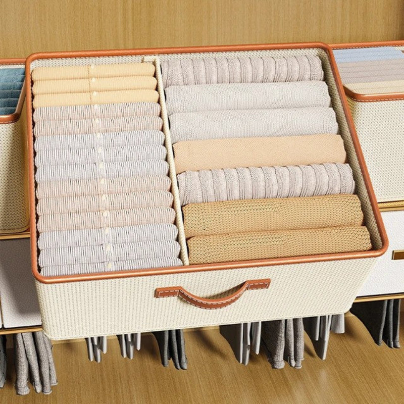 Stackable Storage Bin with Dividers for Closet Organization – Foldable Fabric Storage Container for Clothes and Accessories 4