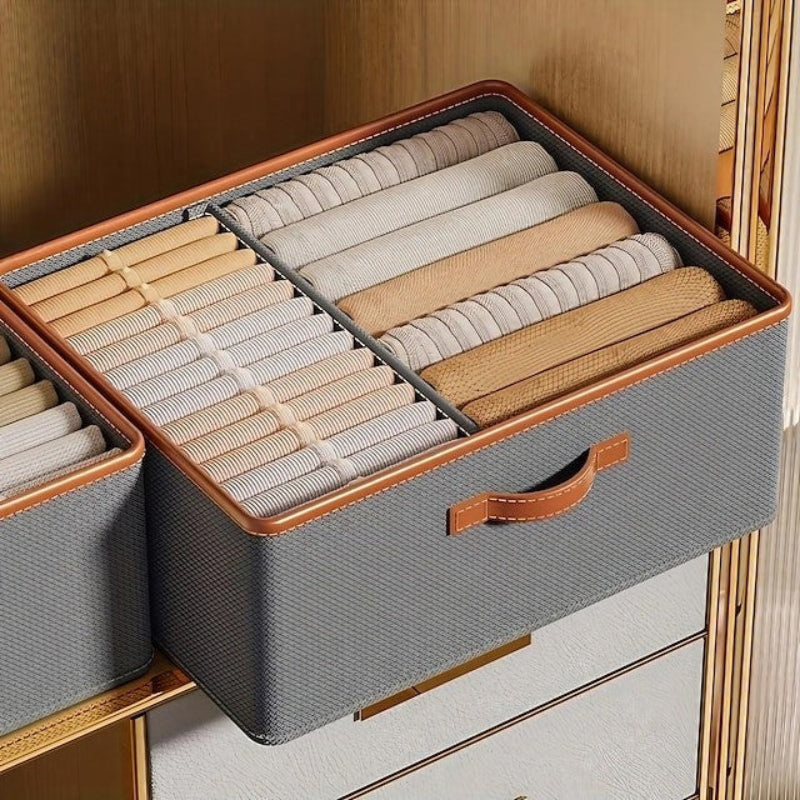 Stackable Storage Bin with Dividers for Closet Organization – Foldable Fabric Storage Container for Clothes and Accessories 6