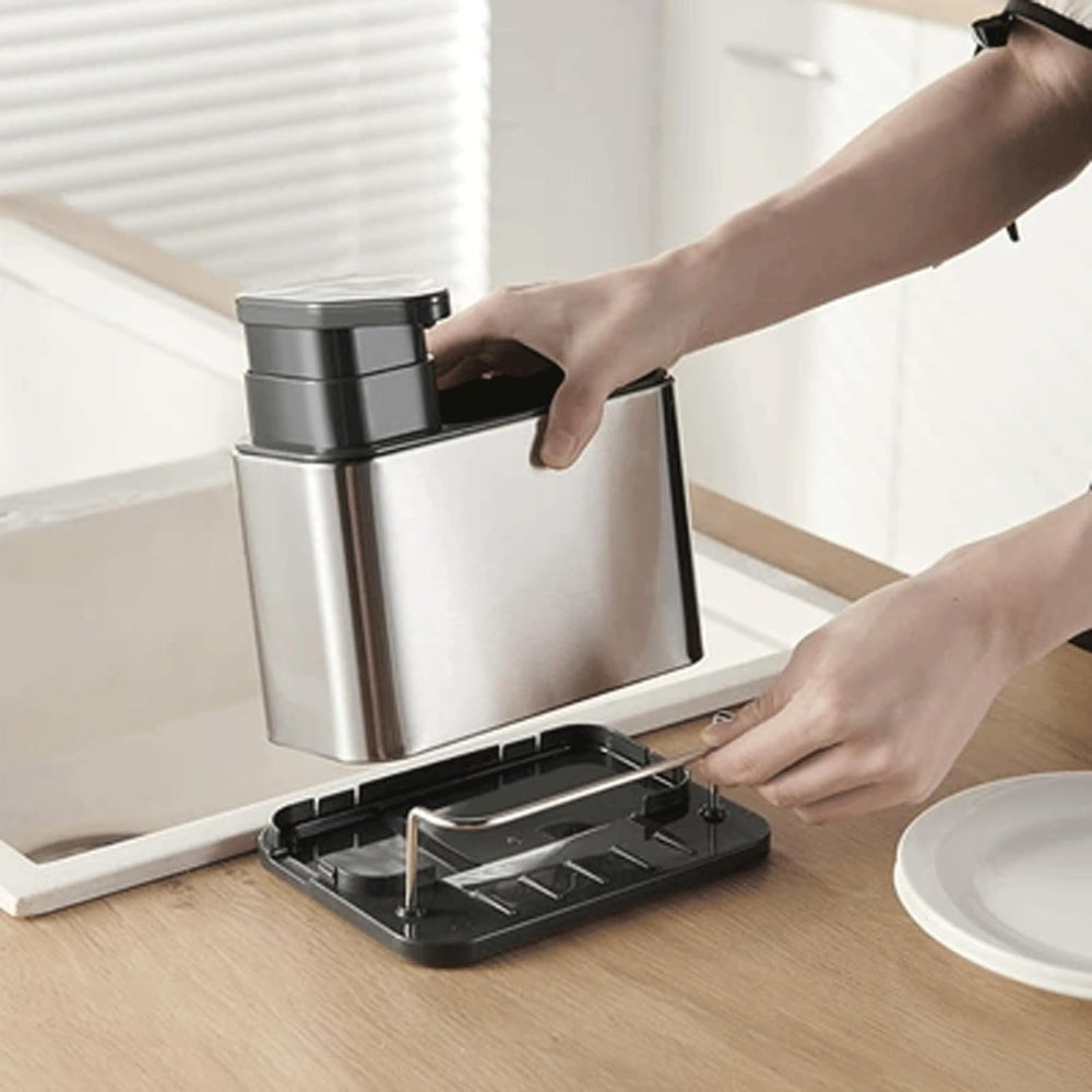 Stainless Steel Dish Soap Dispenser for Kitchen Sink - Organized & Space-Saving 6
