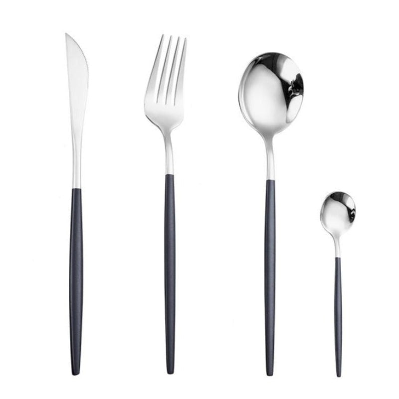 Stainless Steel Flatware Set - Elegant 4-Piece Dining Essentials 10