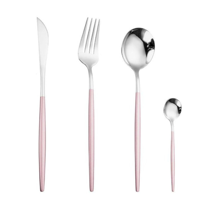 Stainless Steel Flatware Set - Elegant 4-Piece Dining Essentials 11