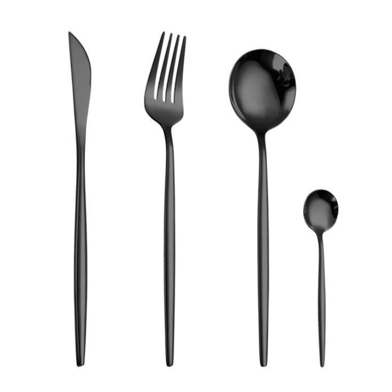 Stainless Steel Flatware Set - Elegant 4-Piece Dining Essentials 12