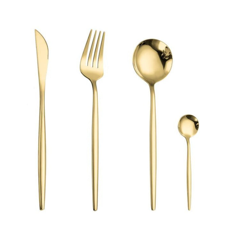 Stainless Steel Flatware Set - Elegant 4-Piece Dining Essentials 8