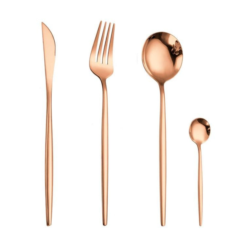 Stainless Steel Flatware Set - Elegant 4-Piece Dining Essentials 9