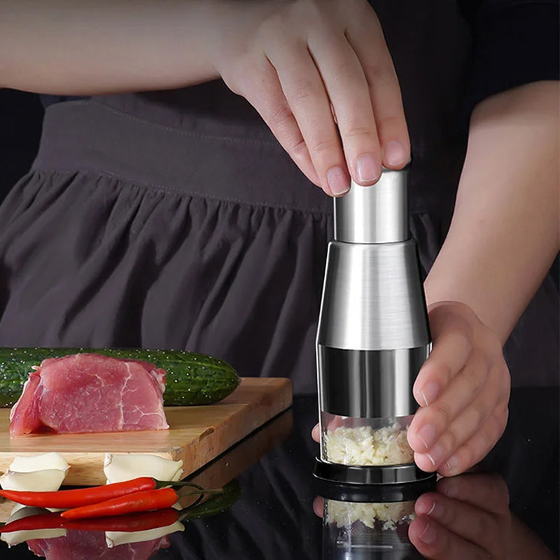 Stainless Steel Garlic Press - Effortless Mincing for Quick Meal Prep 2
