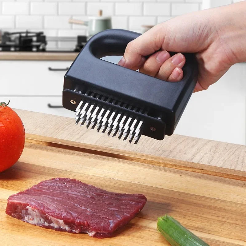 Stainless Steel Meat Tenderizer Tool - Ergonomic Design & Efficient Blades 6