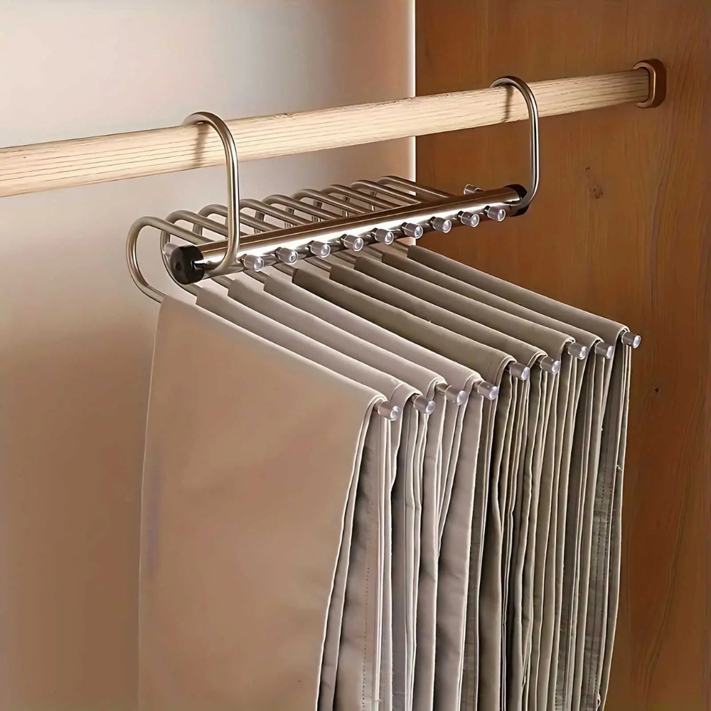 Stainless Steel Pants Hanger - Maximize Closet Space & Easy Access 3