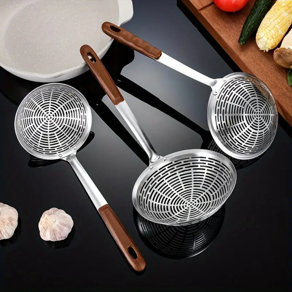 Stainless Steel Strainer Ladle - Durable, Ergonomic & Fine Mesh Design 1