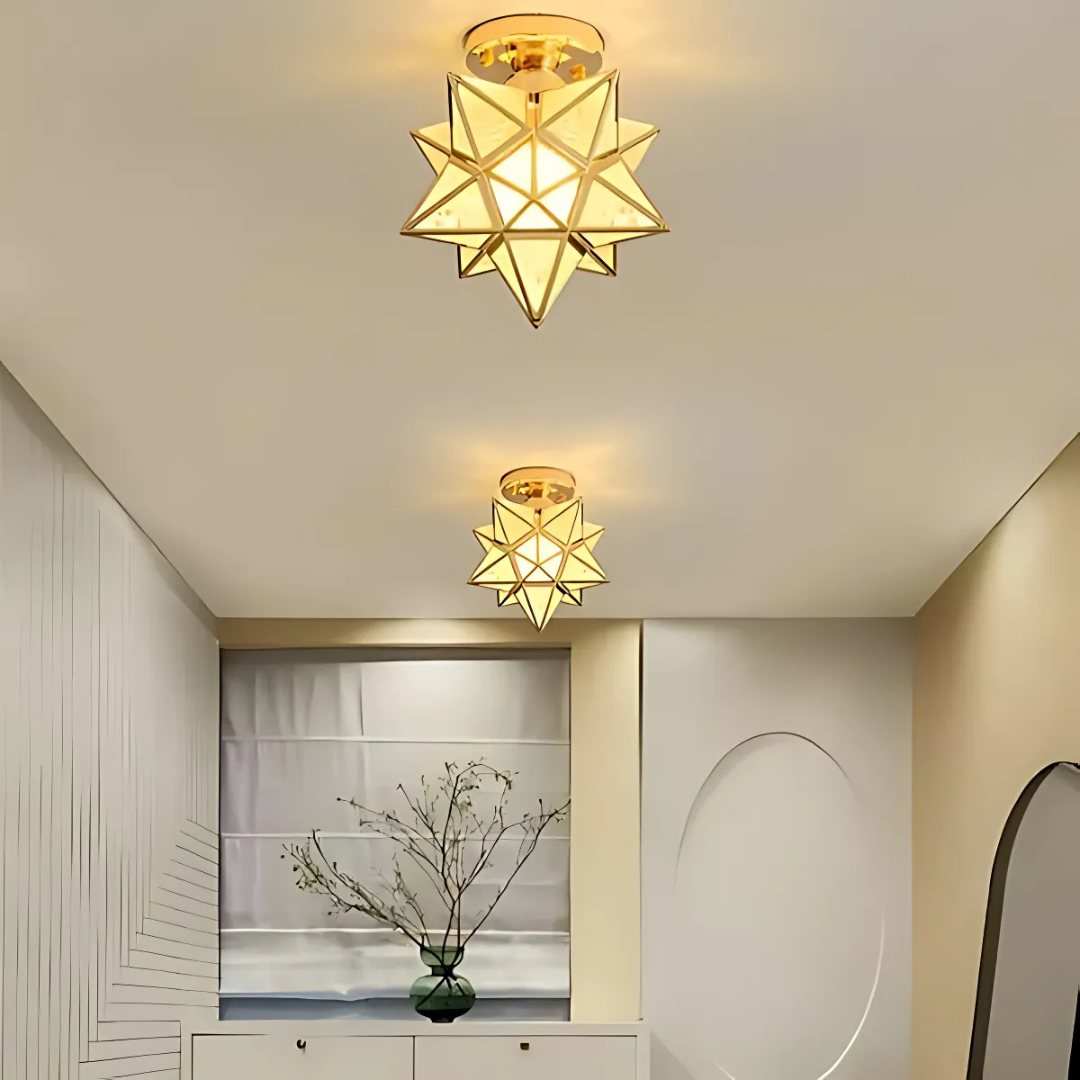 Star-Shaped LED Ceiling Light - Tri-Color, Energy-Efficient Design 1