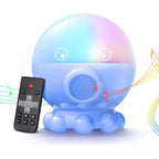 Colorful octopus-shaped night light with remote control on a white background