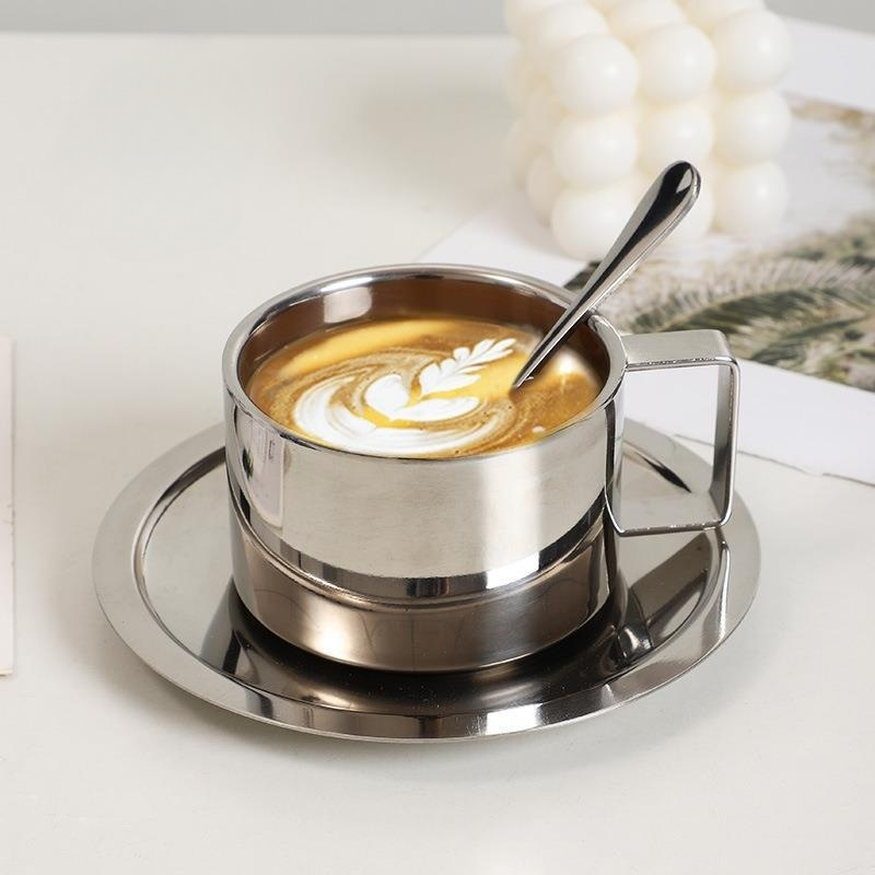 Steel Coffee Set - Elegant Design with Double-Walled Insulation 0