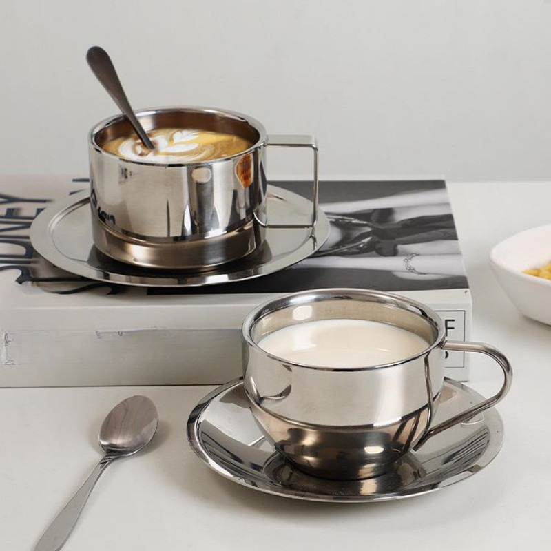 Steel Coffee Set - Elegant Design with Double-Walled Insulation 1