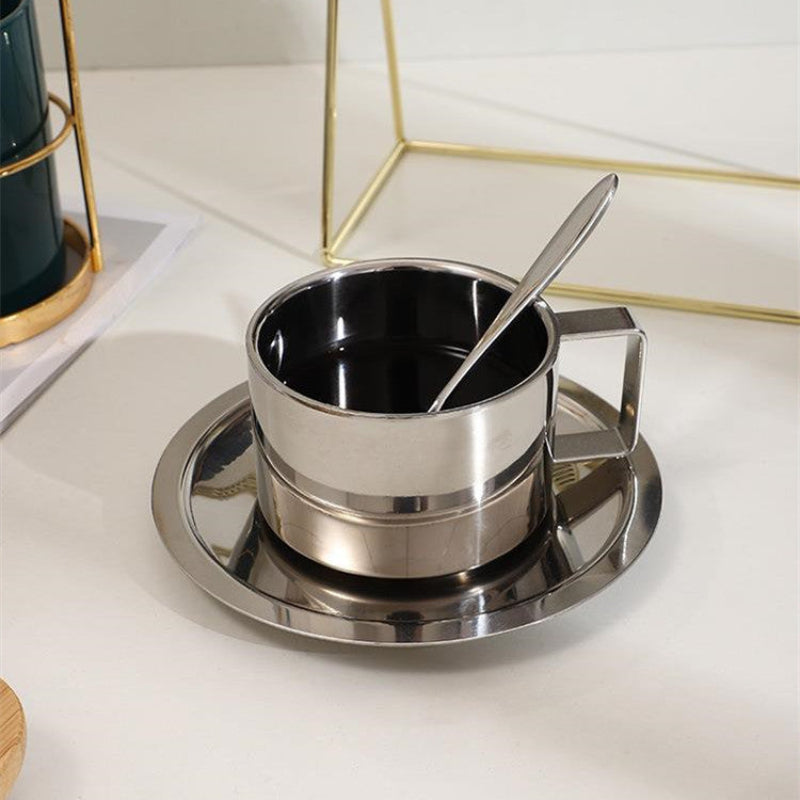 Steel Coffee Set - Elegant Design with Double-Walled Insulation 3