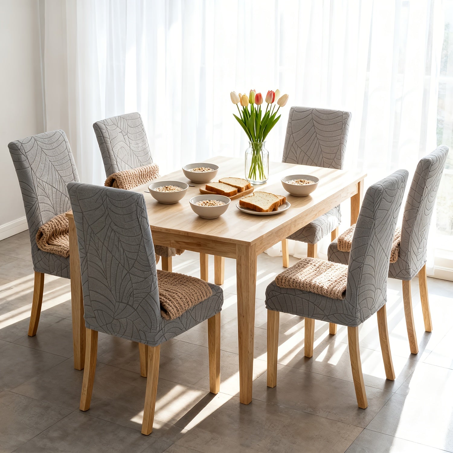 Stretch Chair Covers - Soft Polar Fleece Protection for Dining Chairs 1