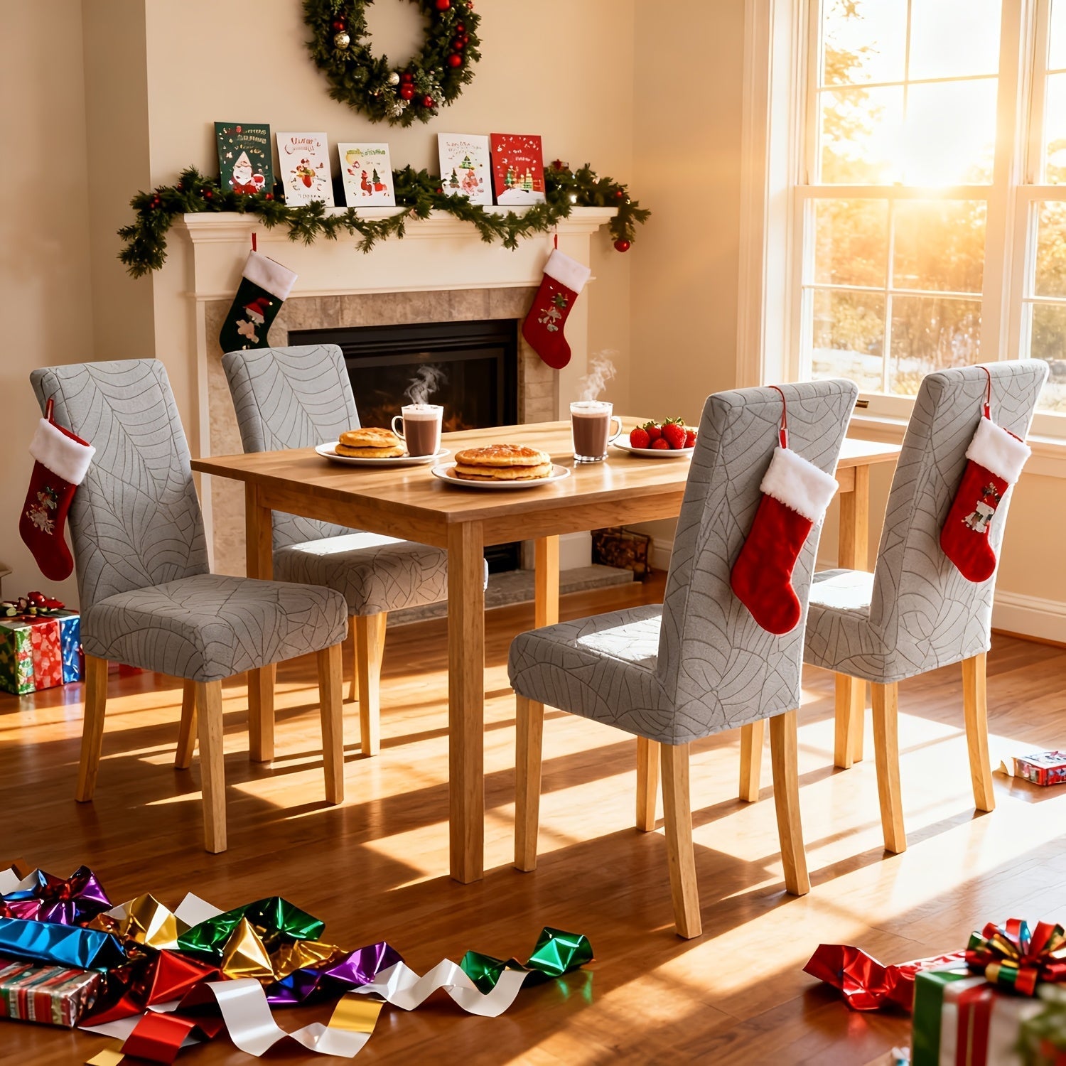 Stretch Chair Covers - Soft Polar Fleece Protection for Dining Chairs 3