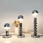 Stylish Chrome Desk Lamp – Small Glass Table Lamp with Push Button Switch, LED Compatible for Modern Workspaces 1