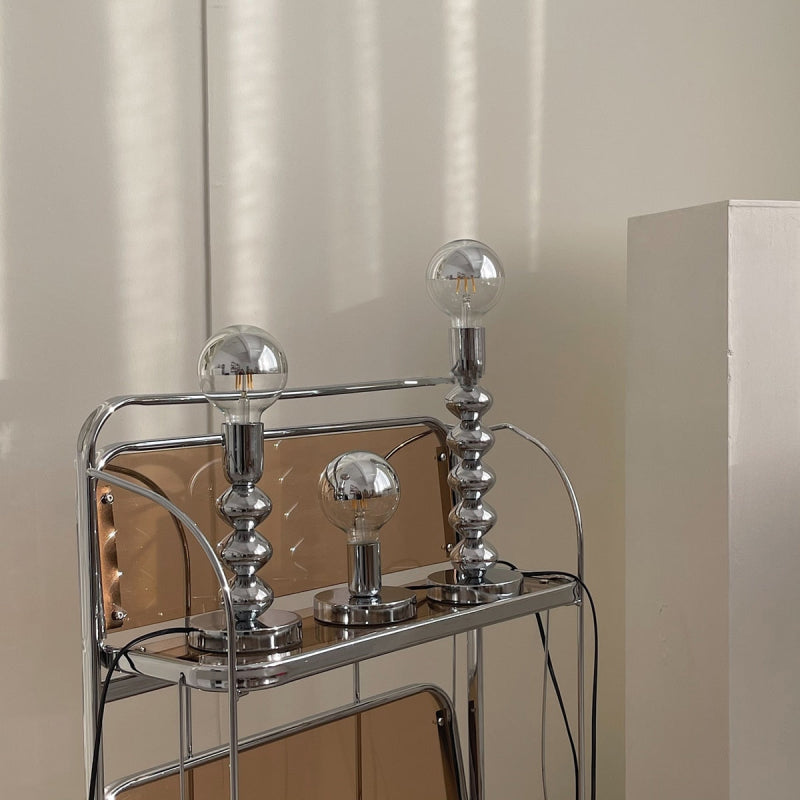 Stylish Chrome Desk Lamp – Small Glass Table Lamp with Push Button Switch, LED Compatible for Modern Workspaces 5