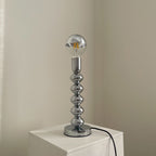Stylish Chrome Desk Lamp – Small Glass Table Lamp with Push Button Switch, LED Compatible for Modern Workspaces 7