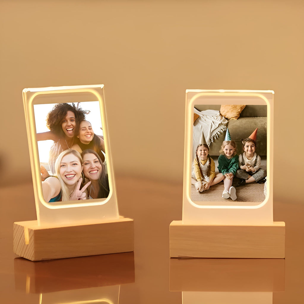 Stylish Picture Frame with LED Illumination – Triple Display for 3-Inch Photos and Memorabilia, Modern Wood Design 0